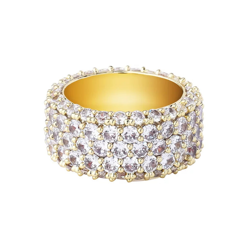 Iced Out Wide Band Ring