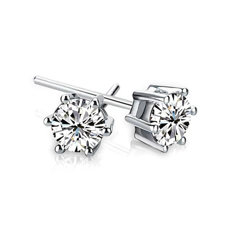 CZ Solitaire Stud Earrings