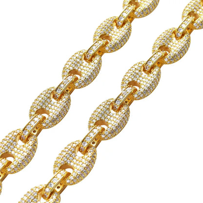 Puffed Iced Gucci Link Necklace