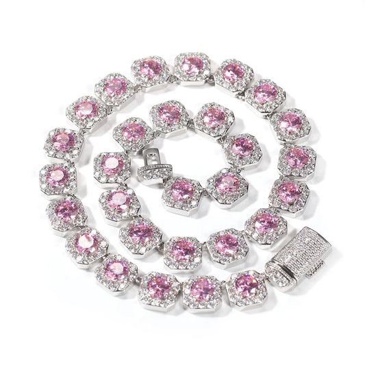 The Halo Cluster Tennis Chain Necklace
