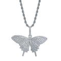Iced Out Butterfly Pendant Necklace