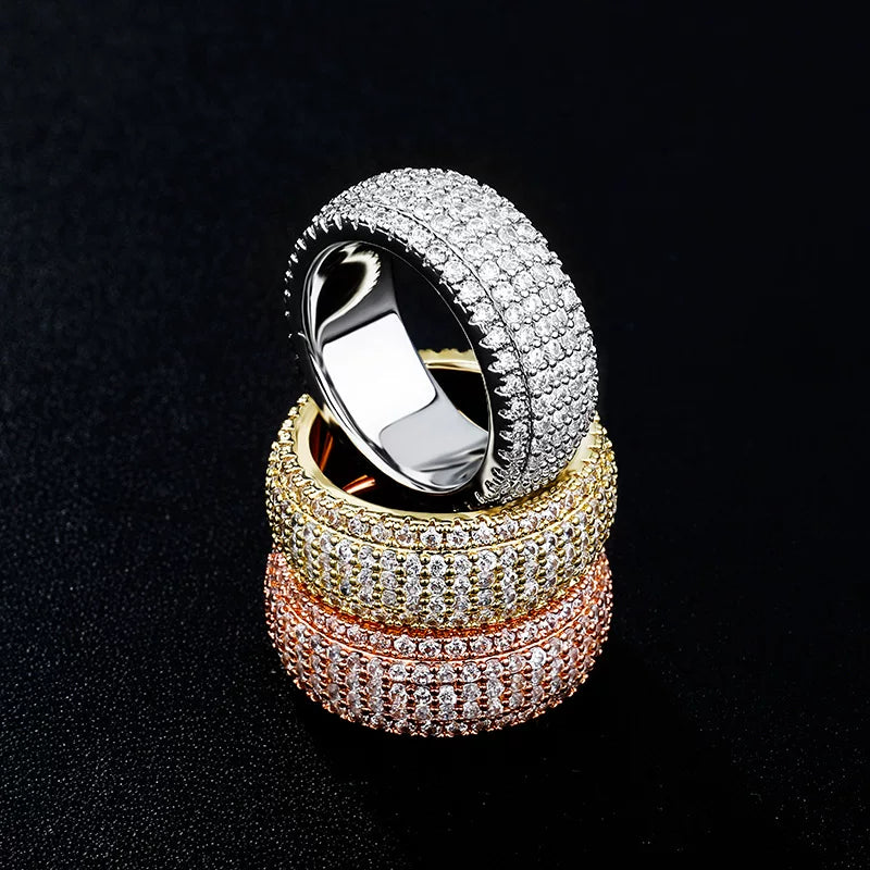 Iced Out 5-Row Pave CZ Ring