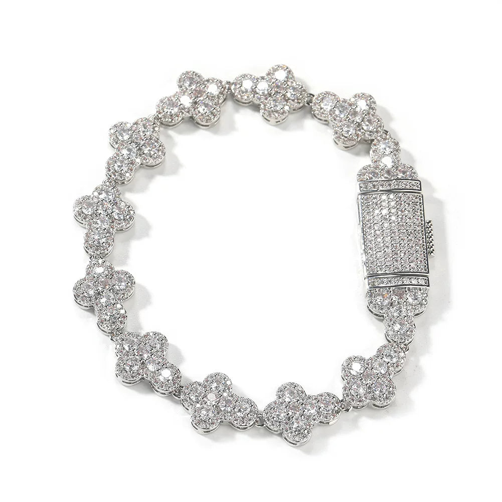 Clover Bloom Iced Flower Bracelet