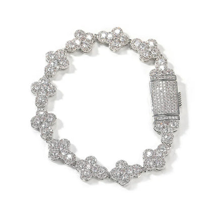 Clover Bloom Iced Flower Bracelet