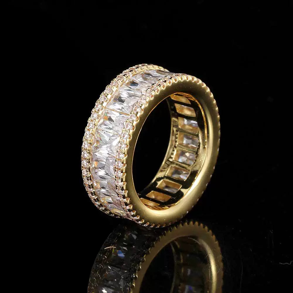 Iced Out Baguette CZ Eternity Band Ring