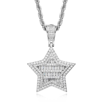 Nova Baguette Star Pendant Necklace