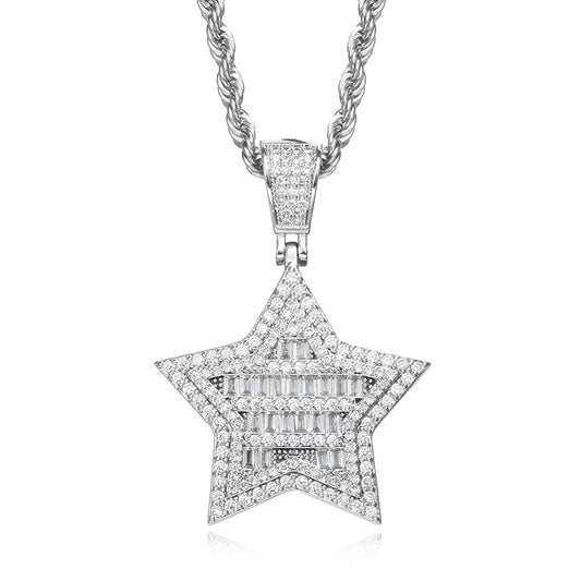 Nova Baguette Star Pendant Necklace