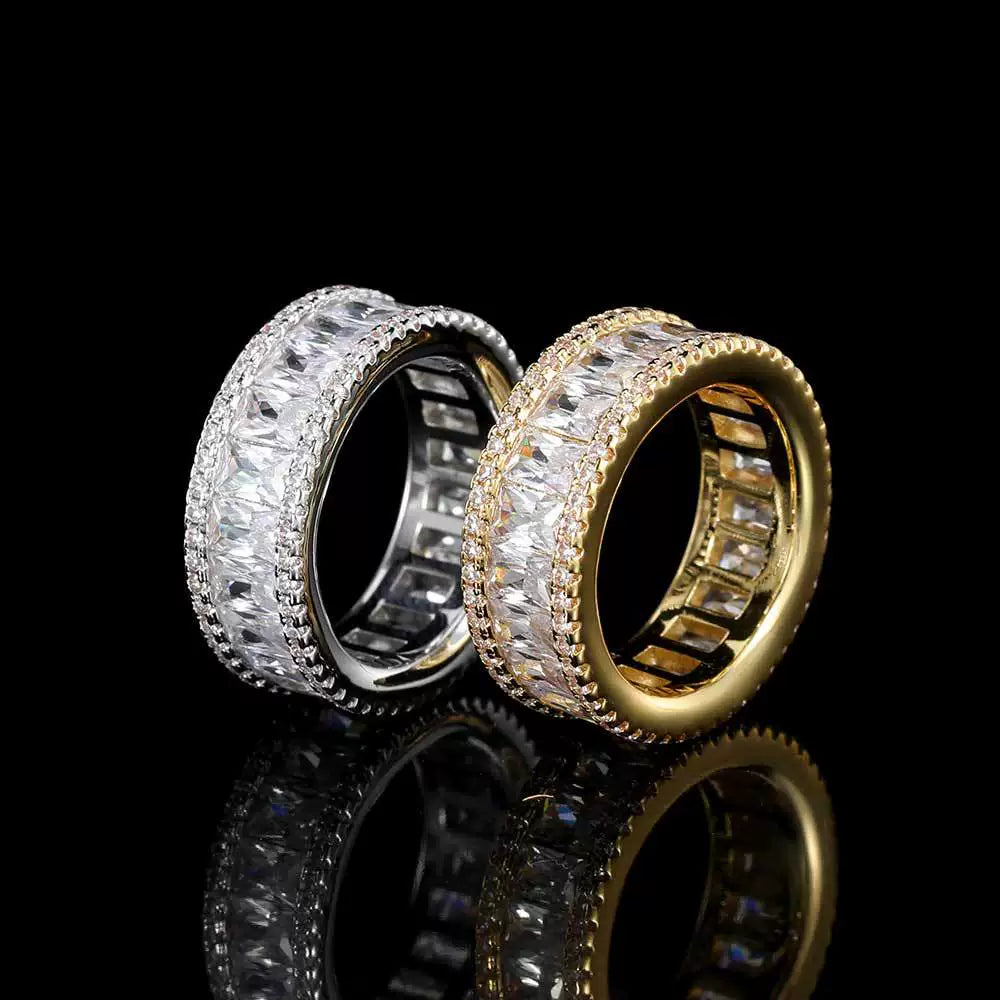 Iced Out Baguette CZ Eternity Band Ring
