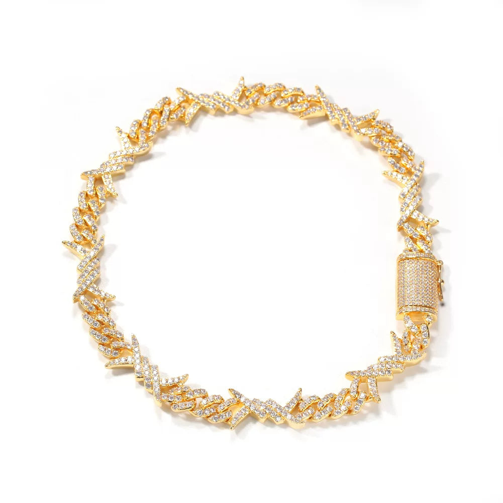 Iced Out Thorns Cuban Link Bracelet
