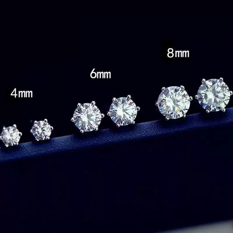 CZ Solitaire Stud Earrings