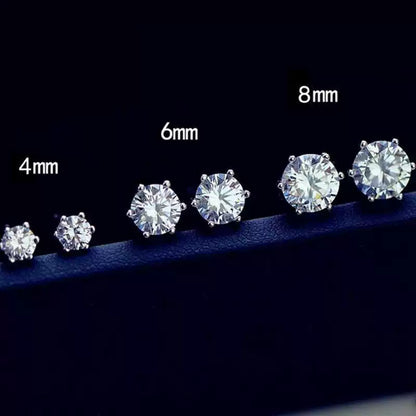 CZ Solitaire Stud Earrings