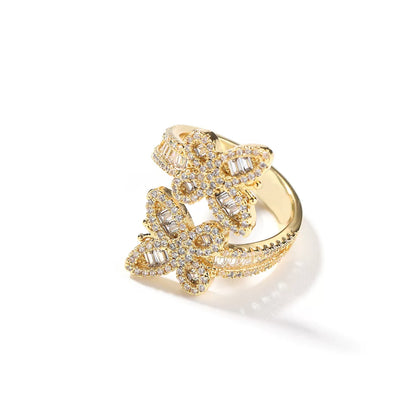 The Double Butterfly Baguette Ring