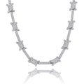 Iced Out Barbed Wire Chain Necklace