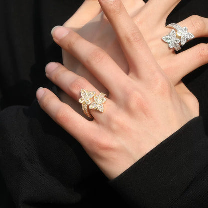 The Double Butterfly Baguette Ring