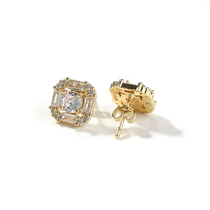 The Baguette Halo Studs