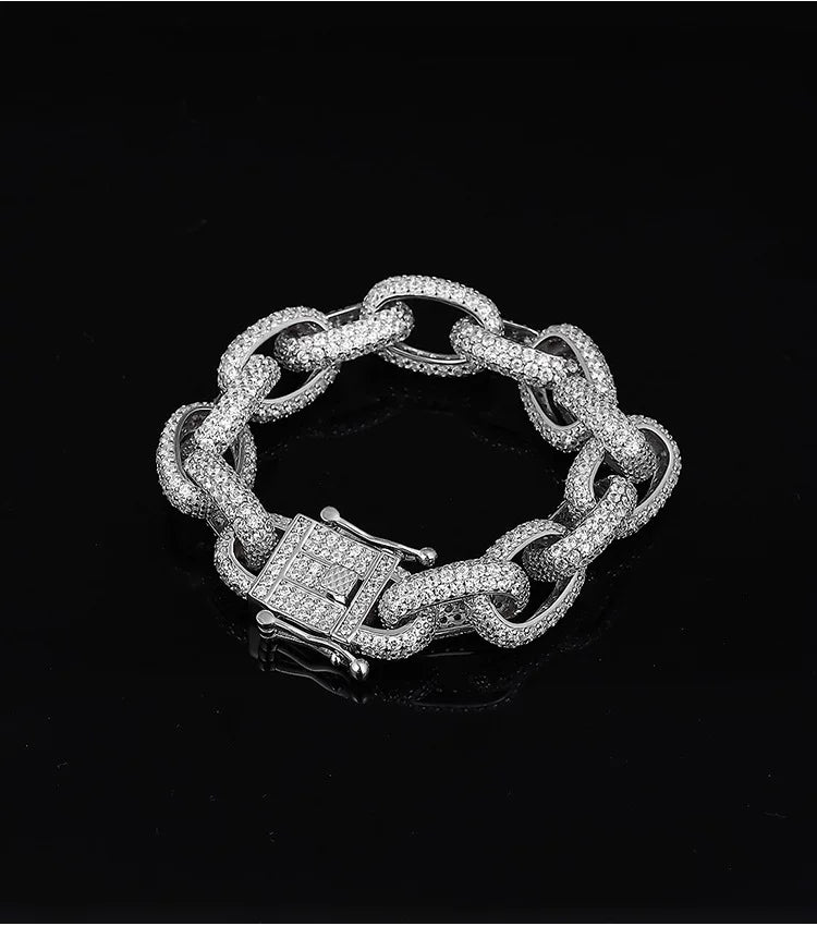 Sovereign 12mm Sterling Silver Cuban Bracelet
