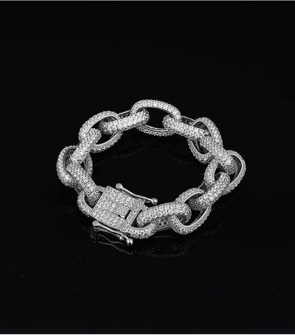 Sovereign 12mm Sterling Silver Cuban Bracelet