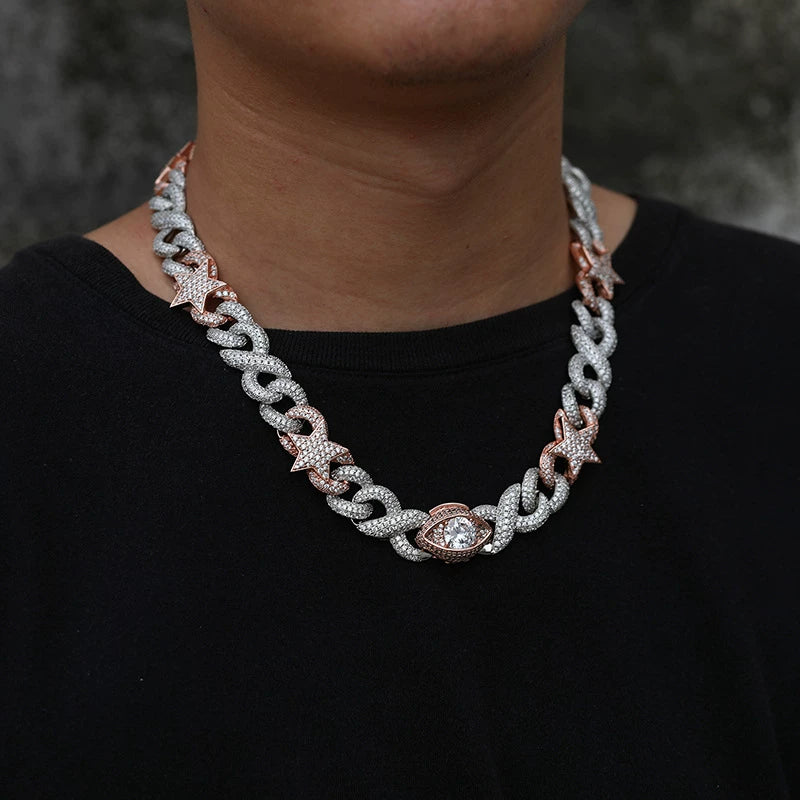 The Stardust Evil Eye Cuban Link Chain Necklace