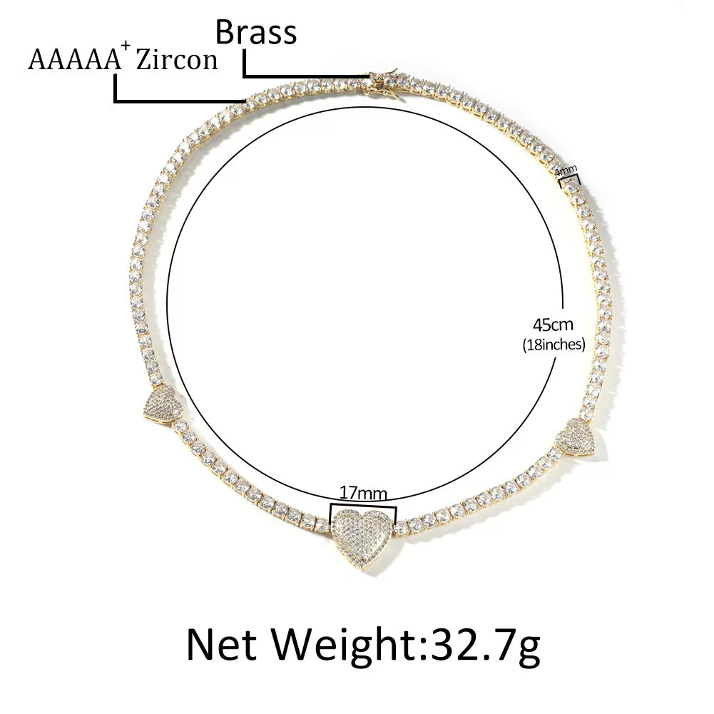 Amour Heart Tennis Necklace
