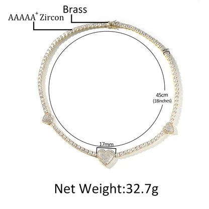 Amour Heart Tennis Necklace