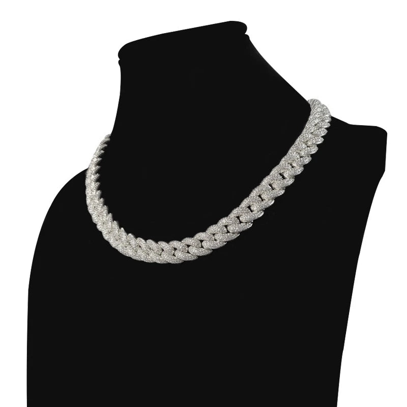 20mm Iced Out Miami Cuban Link Chain Necklace