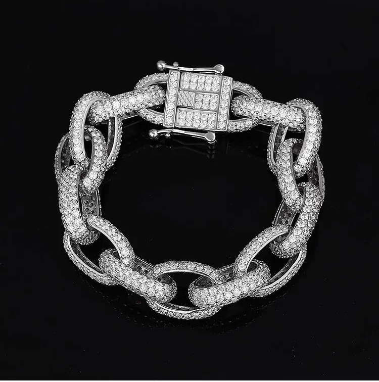 Sovereign 12mm Sterling Silver Cuban Bracelet