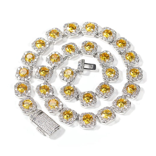 The Halo Cluster Tennis Chain Necklace