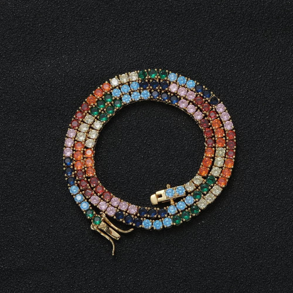 The Rainbow Tennis Chain Necklace & Bracelet Set