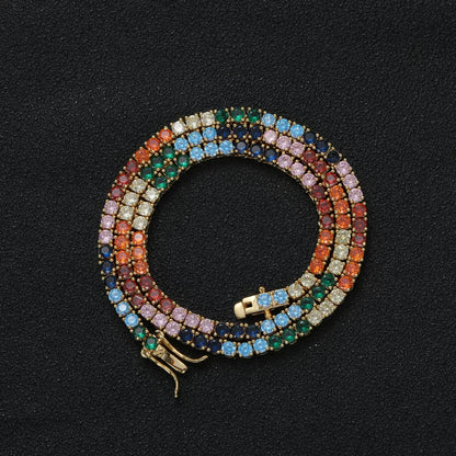 The Rainbow Tennis Chain Necklace & Bracelet Set