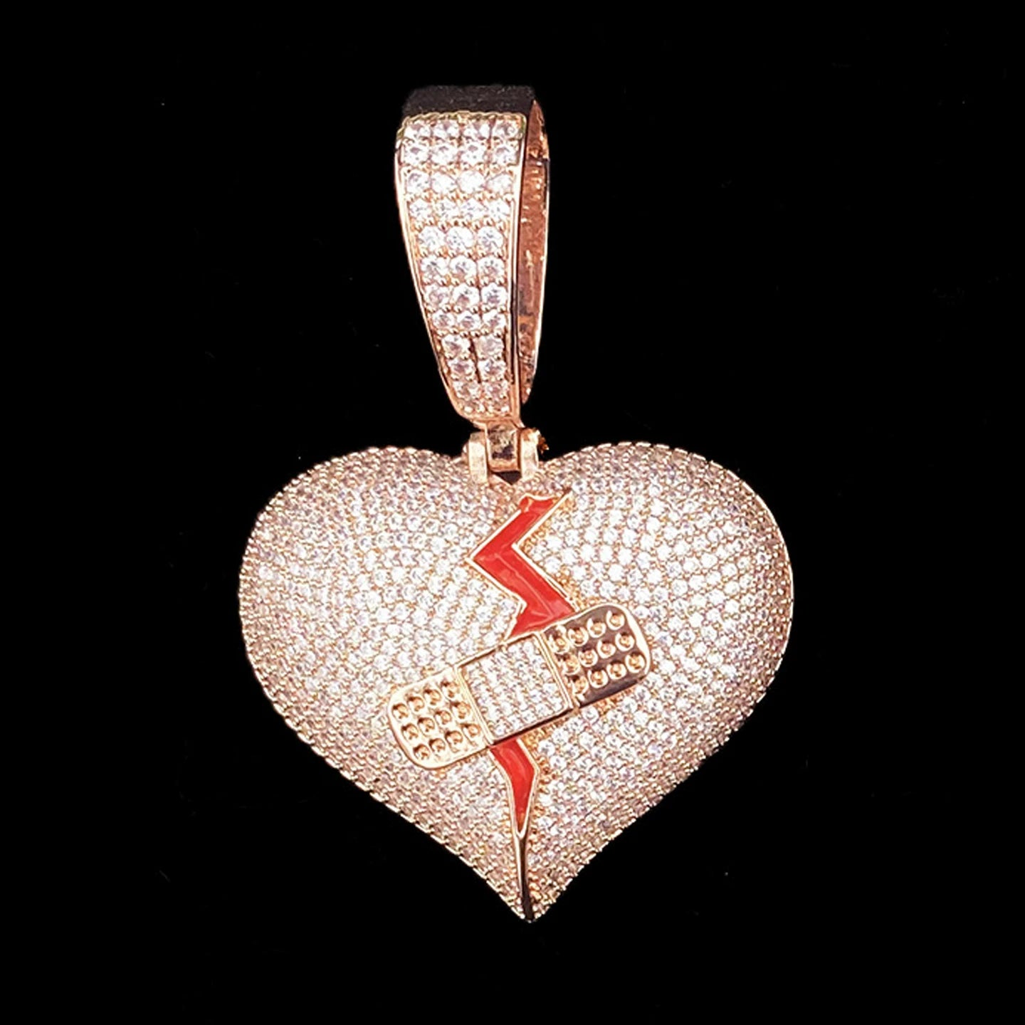 Mended Heart Iced Pendant Necklace