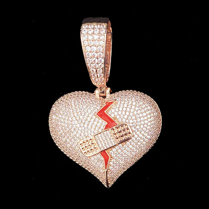 Mended Heart Iced Pendant Necklace