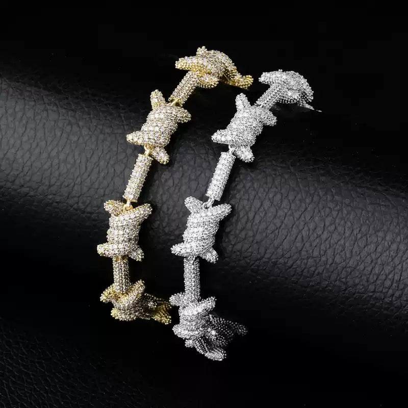 Iced Out Barbed Wire Bracelet