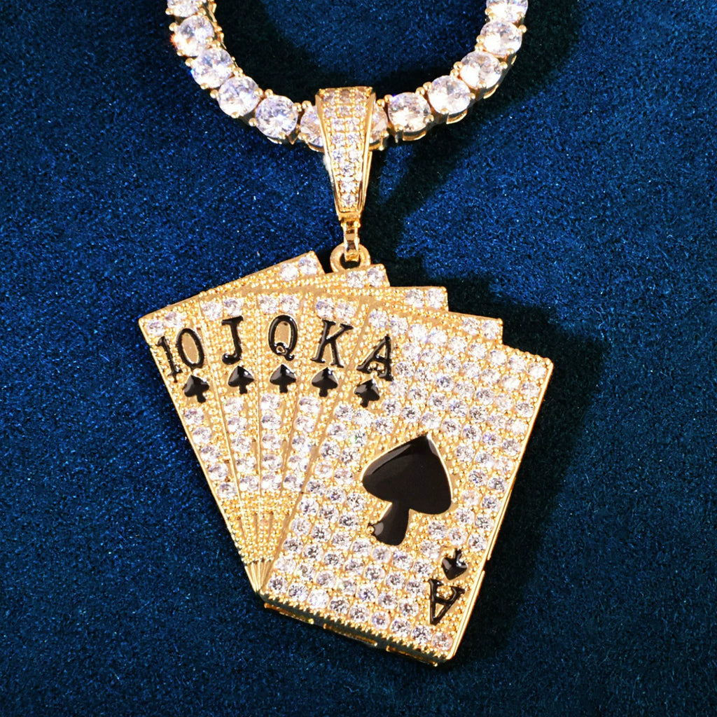 Royal Flush Pendant Necklace
