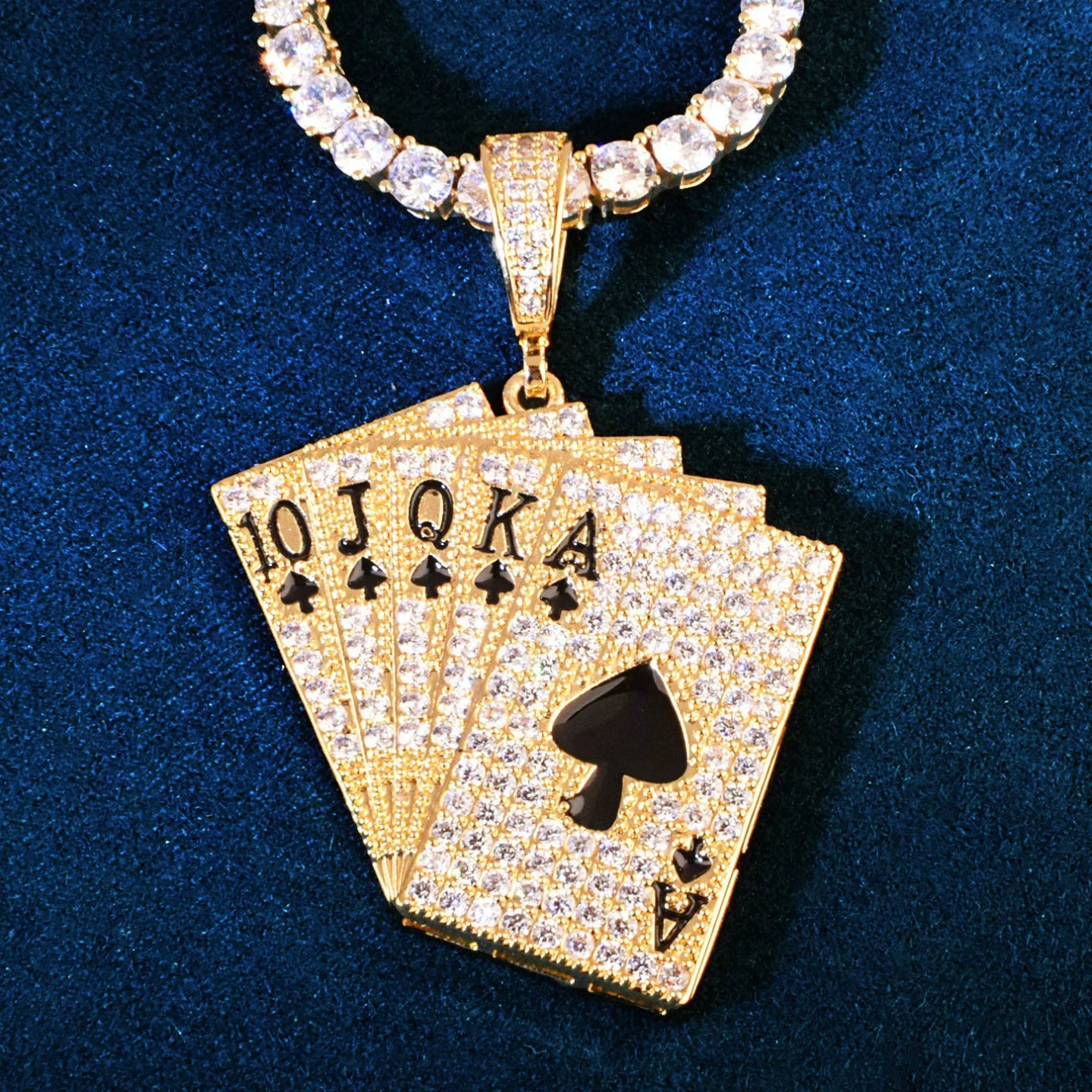 Royal Flush Pendant Necklace