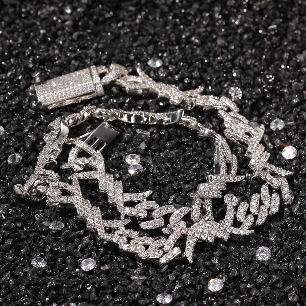 Iced Out Thorns Cuban Link Chain Necklace
