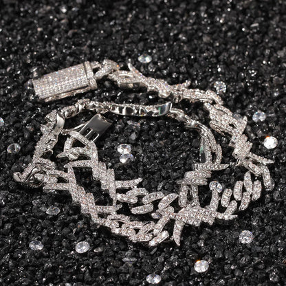Iced Out Thorns Cuban Link Chain Necklace