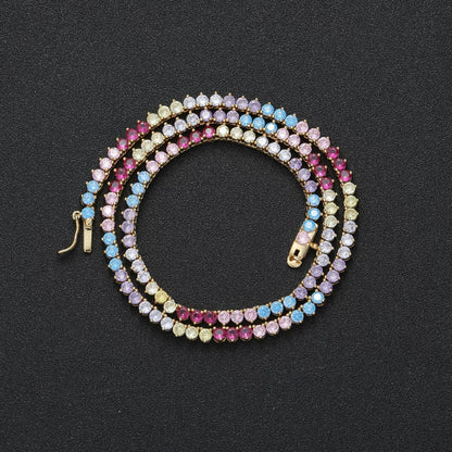 Prism Round CZ Tennis Necklace