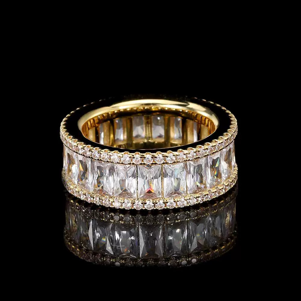 Iced Out Baguette CZ Eternity Band Ring