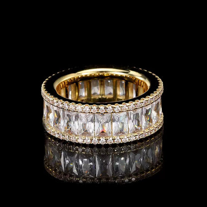 Iced Out Baguette CZ Eternity Band Ring