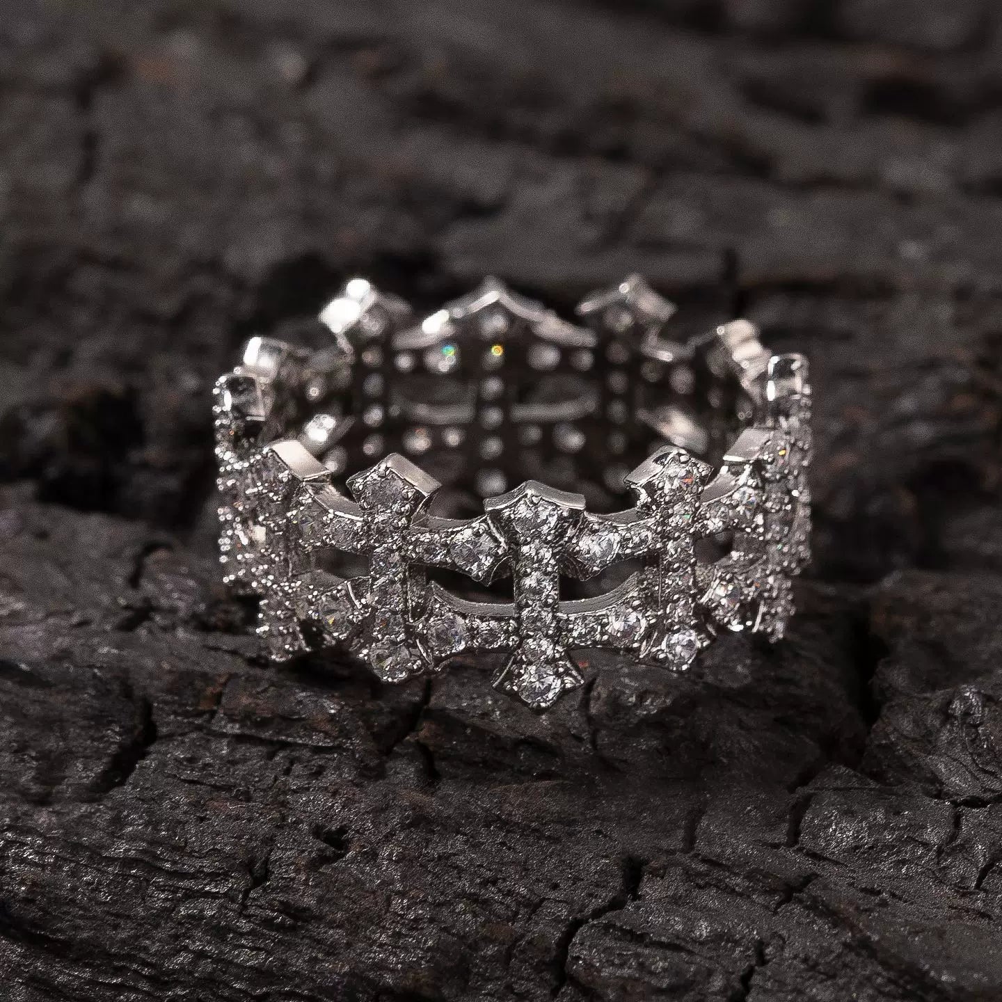 Sanctum Cross Iced Eternity Ring