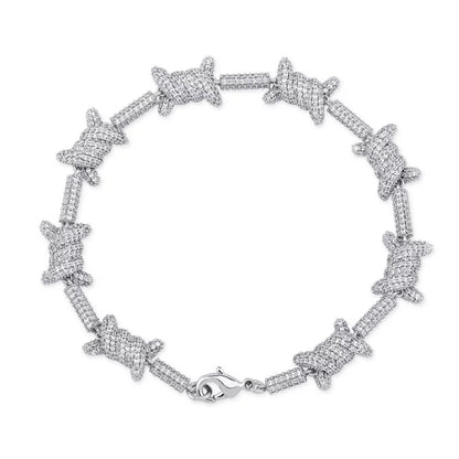 Iced Out Barbed Wire Bracelet
