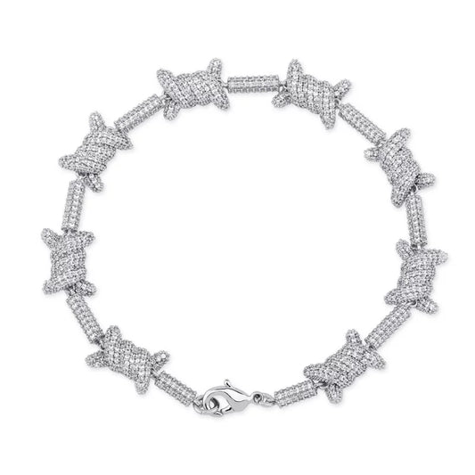 Iced Out Barbed Wire Bracelet