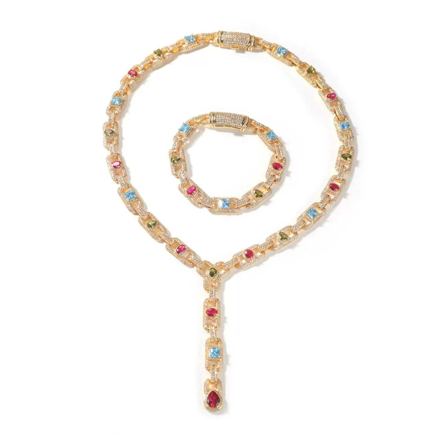 Riviera Gemstone Y-Chain Set