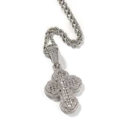 Creed Iced Cross Pendant Necklace
