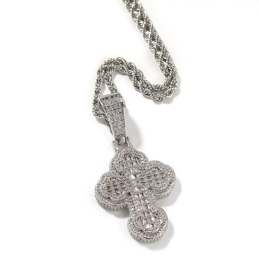 Creed Iced Cross Pendant Necklace