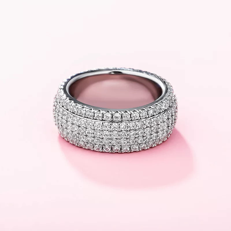 Iced Out 5-Row Pave CZ Ring
