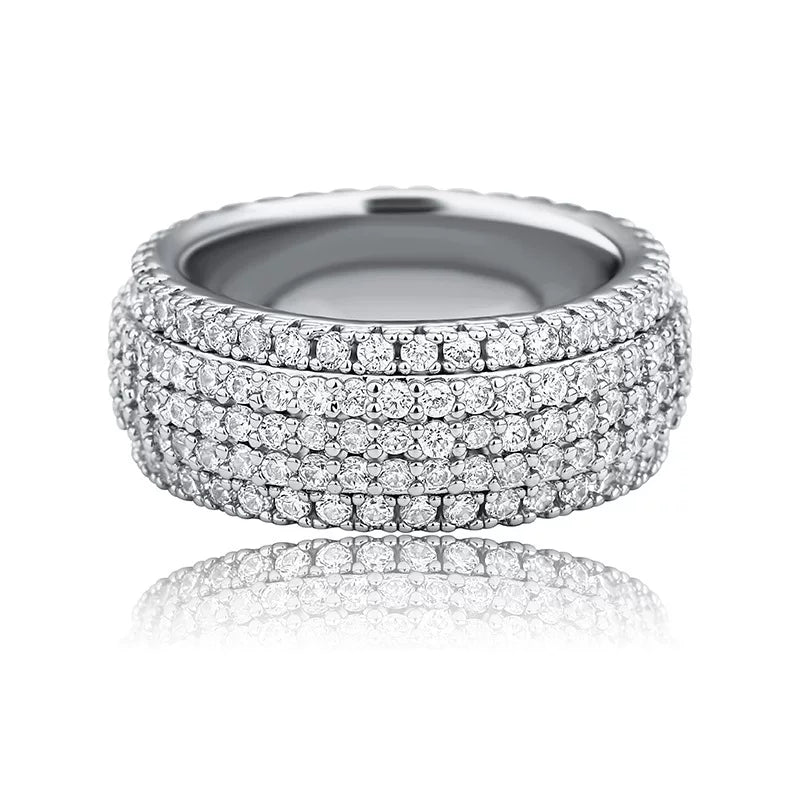 Iced Out 5-Row Pave CZ Ring