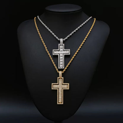 The Double Cross Spinner Pendant Necklace