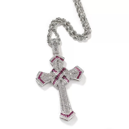 Vault Baguette Cross Pendant Necklace