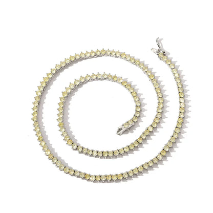 Prism Round CZ Tennis Necklace